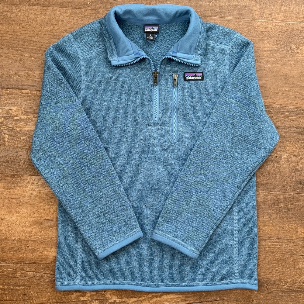 Patagonia Kids' Better Sweater 1/4-Zip Fleece Pullover in Barnacle Blue